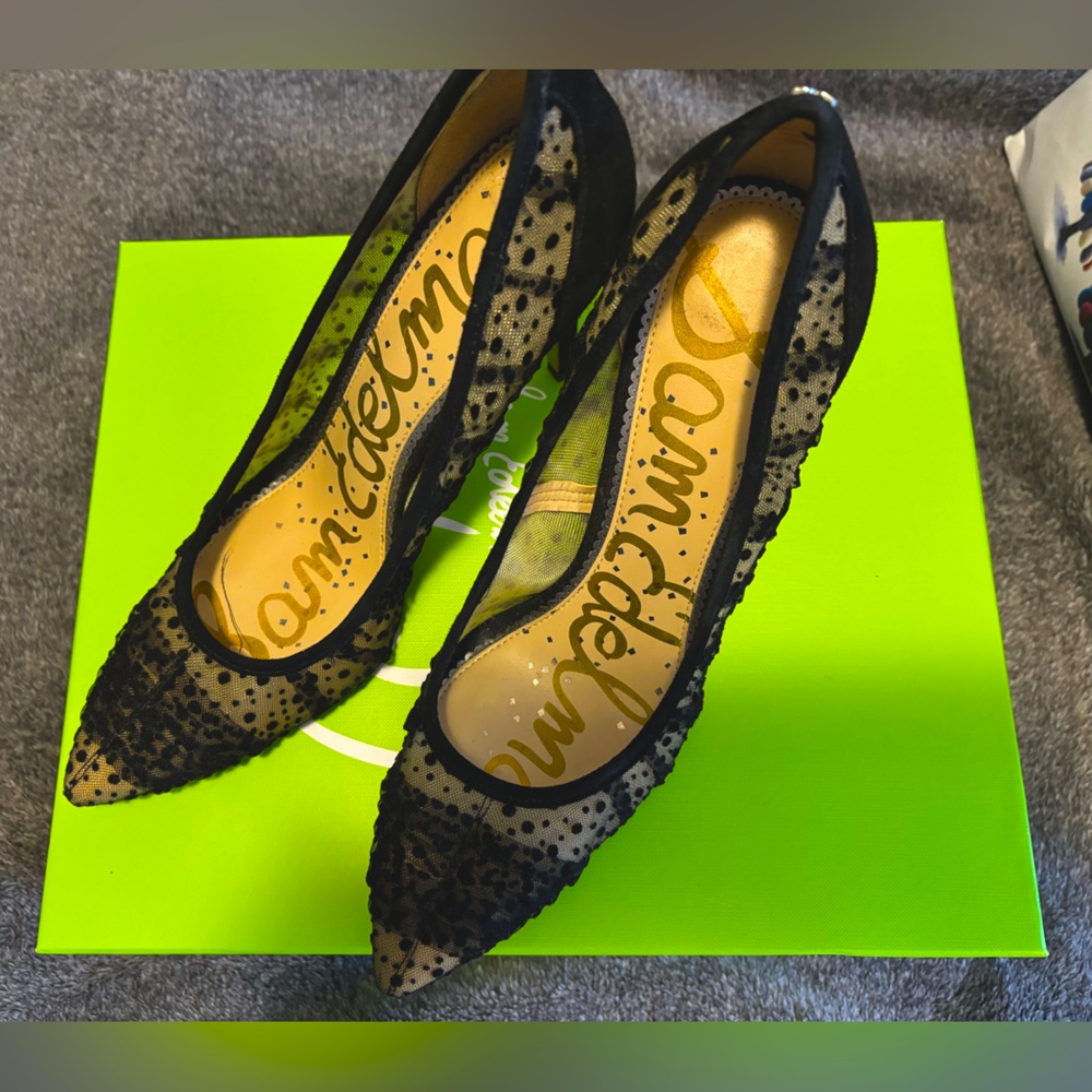 Sam Edelman Hazel Polka Dot Mesh Pump SZ. 9